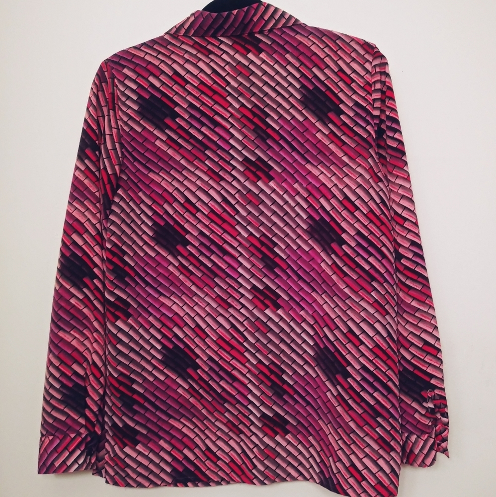 Vintage Patterned Work Blouse - image 3